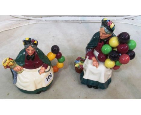 A Royal Doulton figure The Old Balloon Seller HN1315, Royal Doulton character teapot Old Balloon Seller