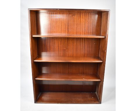 A Modern Mahogany Three Shelf Open Bookcase, 91cms Wide 