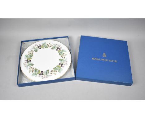 A Boxed Royal Worcester Cake Plate, Lavinia Pattern 
