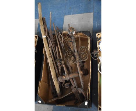 A Box of Vintage Blacksmiths Tools Etc 