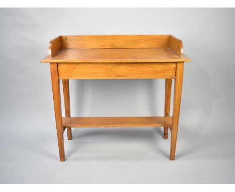 A Scumble Glazed Pine Galleried Washstand with Stretcher Shelf, 91cms Wide 