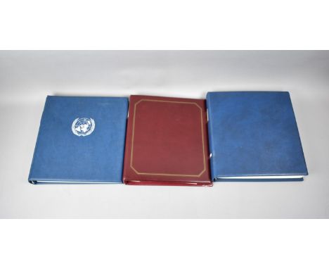 Two Ring Binders Containing United Nations Stamps together with a Smaller Example Containing a Few Stamps from The Australian
