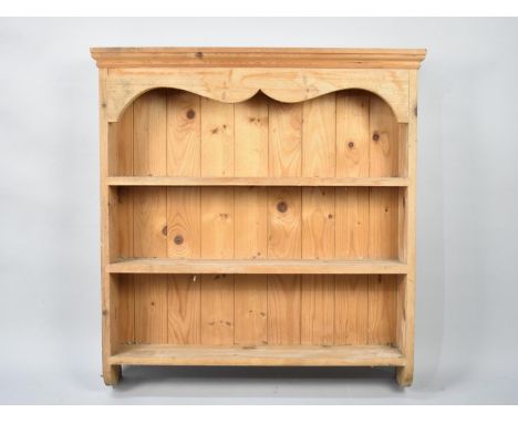 A Vintage Stripped Pine Three Shelf Wall Unit, 80cms Wide 