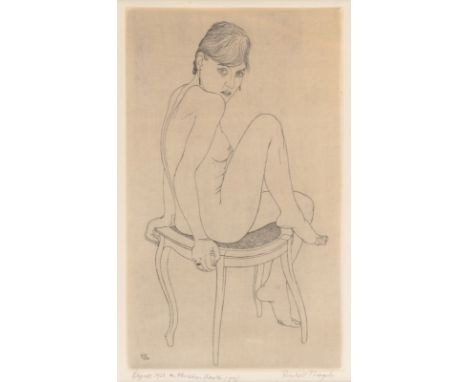 Nägele, Reinhold1884 - 197227 x 16,5 cmAkt, sitzend. Radierung, bez. und signiert. Reinhardt 1928.6.