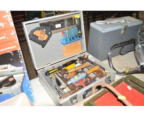 An aluminium case of tools 