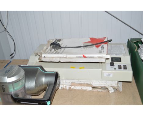 A "compass expert" 320 laminator and various laminating sheets