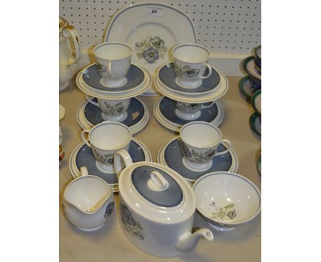 A Susie Cooper Glen Mist pattern six setting tea service, inc teapot, milk jug, sugar bowl etc 