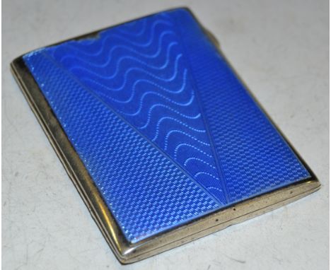 An Art Deco silver and enamel cigarette case, Birmingham 1932