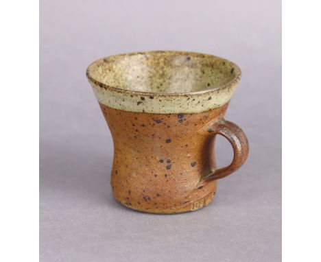 BERNARD LEACH (1887-1979). a Leach pottery mug with flared rim &amp; mushroom glazed interior, impressed BL &amp; St. Ives po