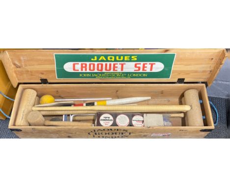 A boxed John Jaques vintage croquet set.