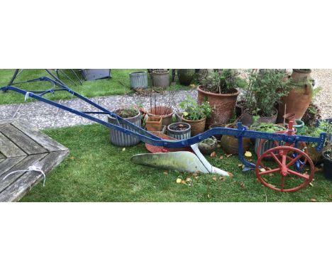 A circa 1900 single furrow horse-drawn plough by Kell &amp; Co. of Gloucester BP-LH