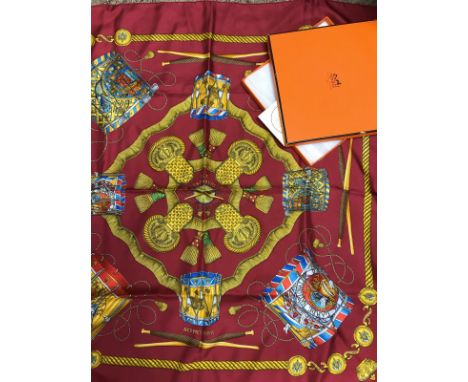 A Hermes scarf in box, together with a straw hat with floral decoration, housed in a Fortnum &amp; Mason hat box 