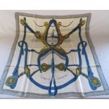 Hermes 'Harnais de Ceremonie' silk scarf - slight pull and pen marks