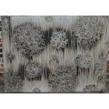 Large multi media abstract oil on canvas by Adam Hart (A H Arts) 'Alliums' 150cm by 110cm