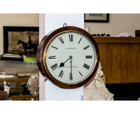 John Durden - 21, Fenchurch St London Fine Qulaity Mahogany Cased Fusee Driven 8 Day Wall Clock. c.1865 - 1870. A Superb Wall