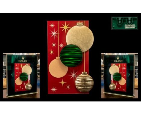 Rolex - Official Superb Ionic and Scarce Original Medium Sized Artwork Shop Window Display Board - Panel. Marked Roldeco SA C