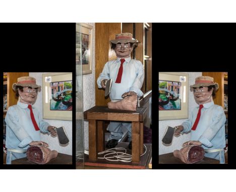 Advertising Automaton Interest Shop Display Mechanical Figure Mid 20th Century animated display model in the form of a butche