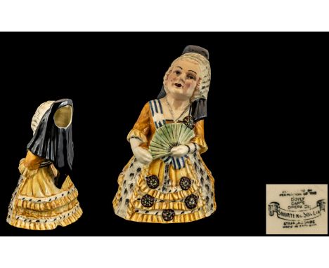 Shorter &amp; Son Staffordshire Doyly Carte Opera Co Hand Painted Ceramic Character Jug of Large Size. c.1930's. ' Duchess of