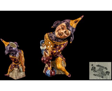 Shorter &amp; Son Staffordshire Doyly Carte Opera Co Hand Painted Ceramic Character Jug of Large Size. c.1930's. ' Jack Point