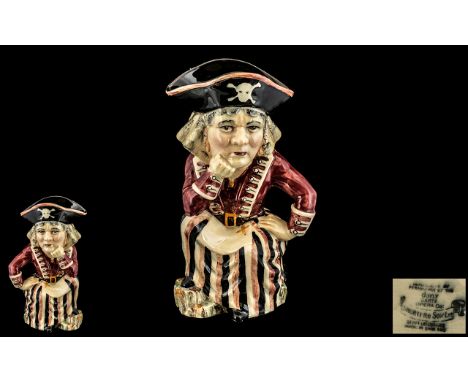 Shorter &amp; Son Staffordshire Doyly Carte Opera Co Hand Painted Ceramic Character Jug of Large Size. c.1930's. ' Pirate Mai