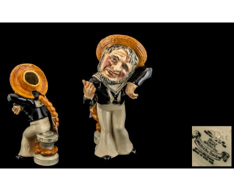 Shorter &amp; Son Staffordshire Doyly Carte Opera Co Hand Painted Ceramic Character Jug of Large Size. c.1930's. ' Dick Dead 