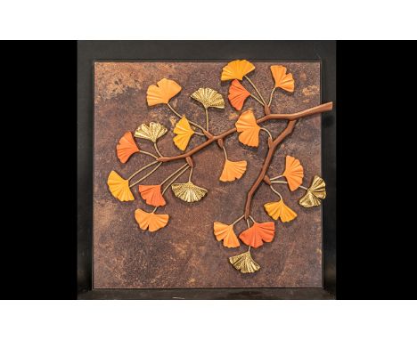 Rolex - Official Superb and Original Medium Sized Artwork Shop Window Display Panel - Board ' Leaves ' Design on Perspex Grou