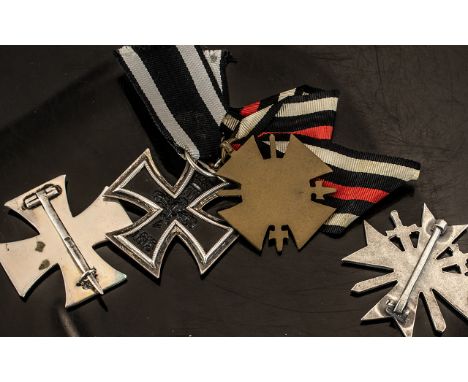 WW1 &amp; WW2 German Military Interest To Include The Honour Cross of the World War 1914/1918 With swords, Marked JK In a Tri