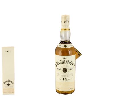 Bruichladdich Islay - Single Malt Scotch Whisky - Cream Label. Aged 15 Years. Bottled In The 1990's. 70 cl - 40 % Vol. With B