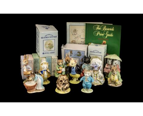 Collection of Beatrix Potter Figures, comprising Royal Albert Thomasina Tittlemouse; Old Mr Pricklepin; Peter with Postbag; P