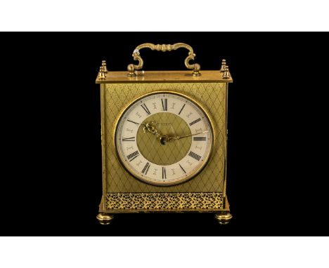 Ormolu/ Gilt Metal Mantel Clock by Kienzle, with carrying handle