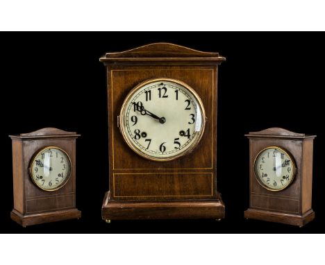 An Early 20th Century Mahogany Newhaven Mantel Clock height 12 inches. 