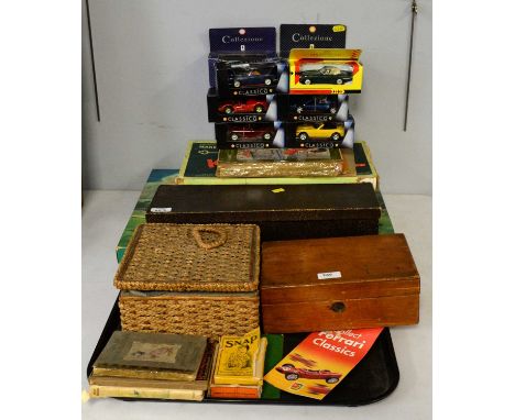 A selection of vintage toys and board games, including: Mah Jongg set by Jackpot, with manual, in stained wood box; various b