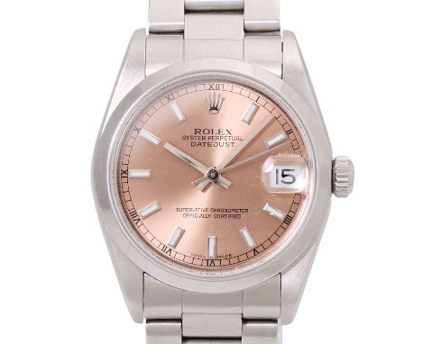 ROLEX Datejust 31 "Salmon" Damen Armbanduhr, Ref. 68240. Ca. 1998. Edelstahl. Automatic Kal. 2135, sehr gute Gangwerte, Proto