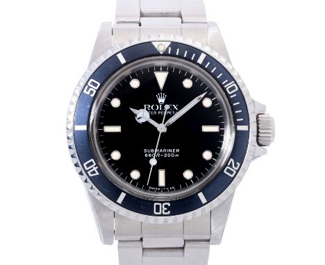 ROLEX Vintage Submariner No Date "Blue" Herren Armbanduhr, Ref. 5513. Rolex Service. Aus 1990. Edelstahl. Seriennummer L63922