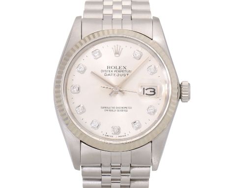 Rolex Vintage Datejust 36 "Diamant", Ref. 16014. LC100. Edelstahl/Weißgold 18K. Automatik-Werk Kal. 3035, sehr gute Gangwerte