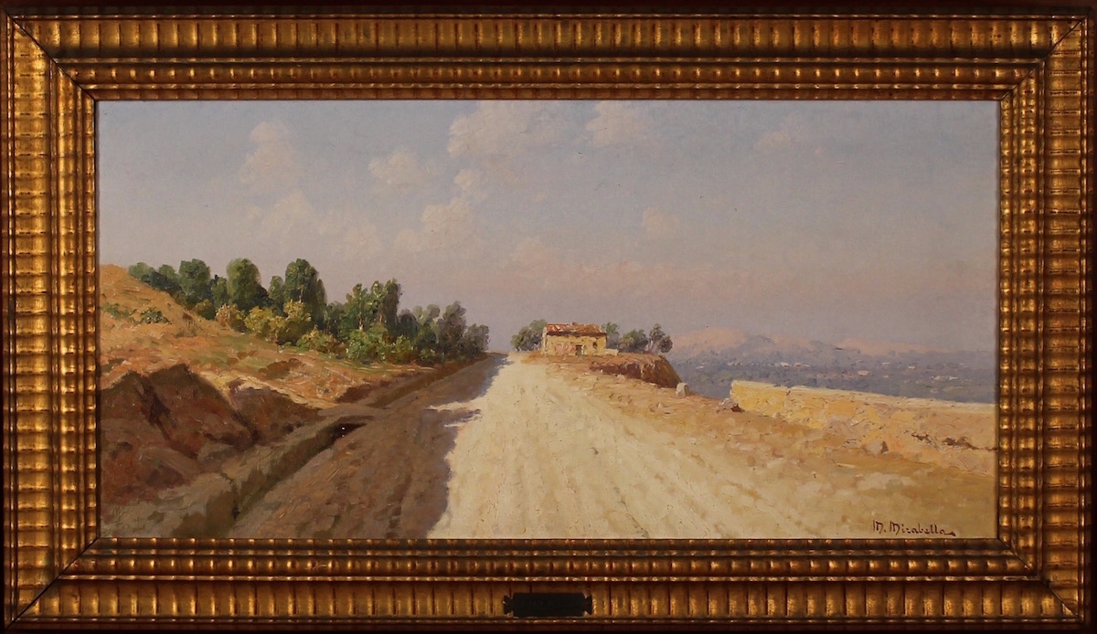 MARIO MIRABELLA 1870 1931 Strada Di Campagna Con Casolare MARIO mario-mirabella-1870-1931-strada-di-campagna-con-casolare-mario