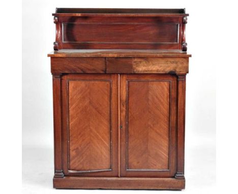 A Victorian mahogany chiffonier, with a gallery back96w x 36d x 129h cm