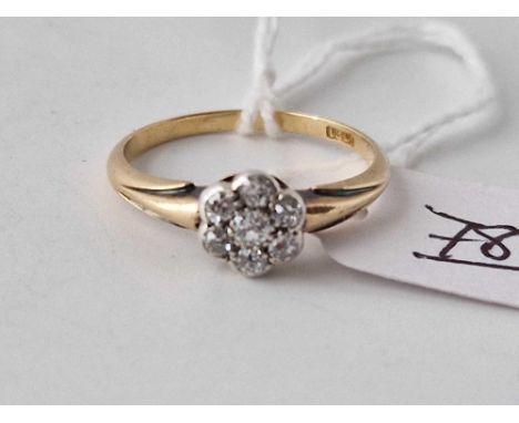 An Edwardian diamond posy 18ct ring size N 2.2g