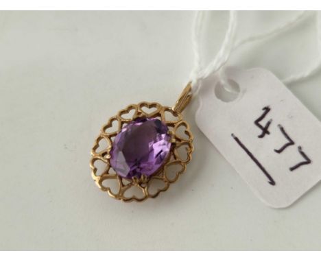 A amethyst pendant 9ct 1.8 g