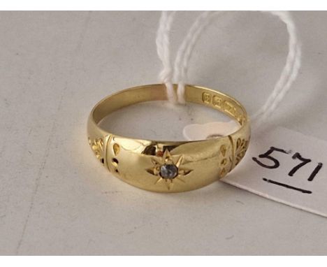 Antique gypsy diamond ring1900  in 15ct gold size R 3g