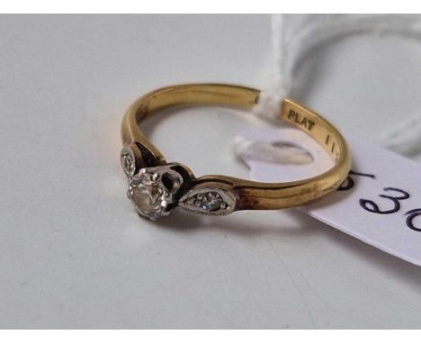 A diamond solitaire ring, 18ct, size M, 2.2 g