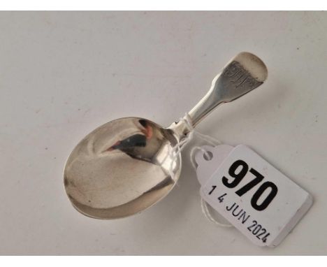 A George III caddy spoon with oval bowl, London 1816 by JW?