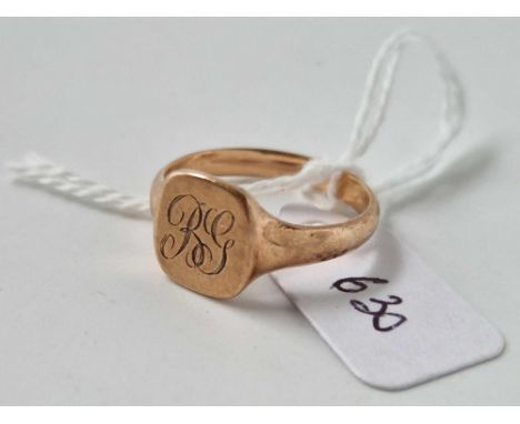 A signet ring, 9ct, size Q, 4.2 g