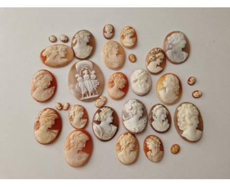 Assorted various antique and vintage loose shell cameos