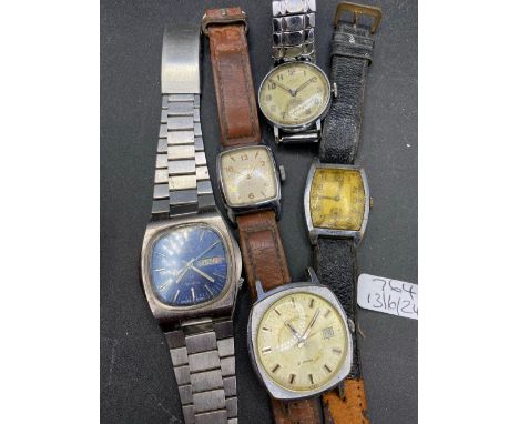 Six vintage wrist watches