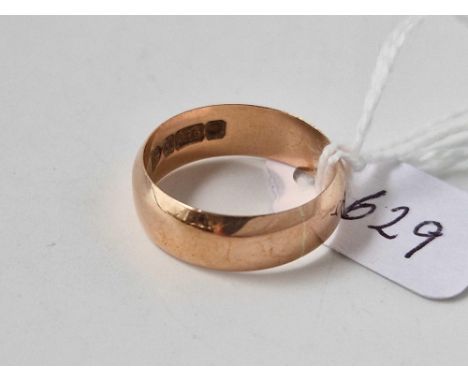 A rose gold band ring, 9ct, size M