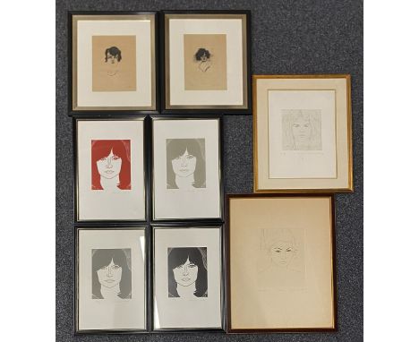 Christian Schad (1894-1982), Konvolut aus 8 Graphiken: "Andy", Radierung, e.a., IV/VII, signiert und dat. "1971", 21,5 x 20 c