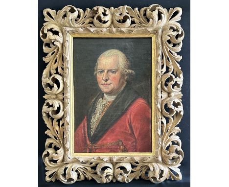 Unbekannter Künstler, um 1785. Portrait von Carl Friedrich Luther, Öl/Lwd, 68 x 50 cm. Mit prächtigem Holzrahmen 91 x 73 cm. 