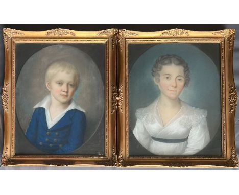 Unbekannter Künstler, Biedermeier, Anfang 19. Jh., zwei Gemälde: Portrait einer jungen Frau mit mildem Lächeln sowie blonder 