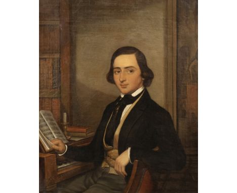 Christiaan KRAMM.(1797-1875). Jüngling studiert Noten. Signiert und datiert: 1849, Öl/Lwd, 55 x 45 cm / Christiaan KRAMM.(179